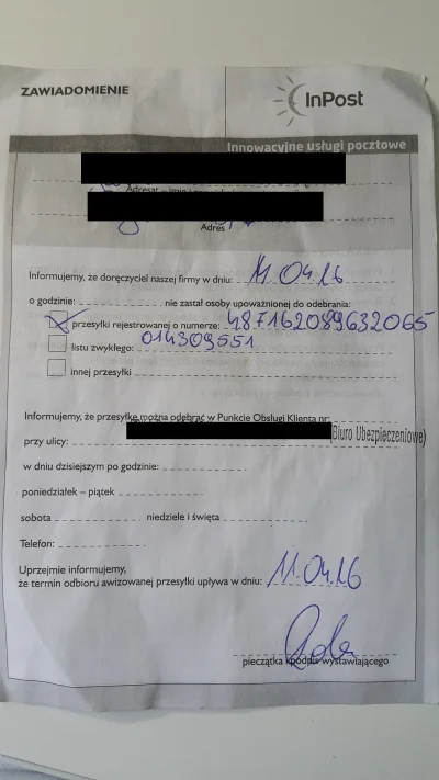 MasterOrzech - Mirki, dostałem dzisiaj awizo od #inpost. #!$%@? z tym, że trzy osoby ...