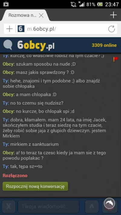 BedeDobry - Jestem żałosny. Ona ma chłopaka :< przynajmniej pozegnalem się z klasą......