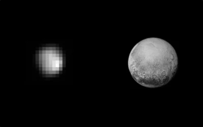 Misiakk - Na lewo: nasze najlepsze zdjęcie Plutona z maja, na prawo nasze obecnie naj...