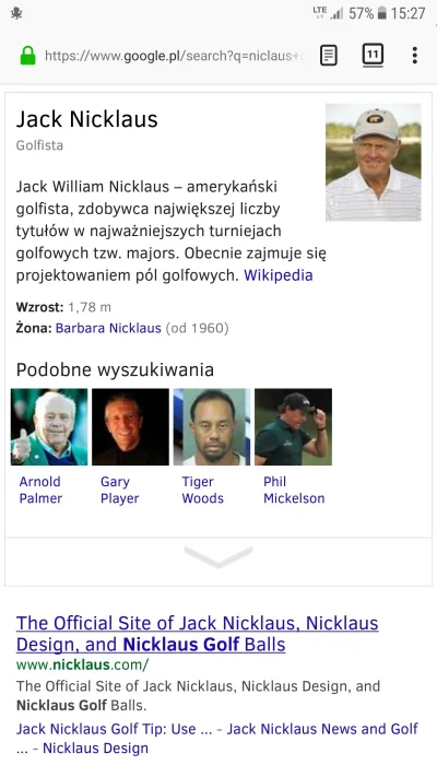 malodobry - Szukałem informacji na temat legendarnego golfisty Jacka Nicklausa i poni...