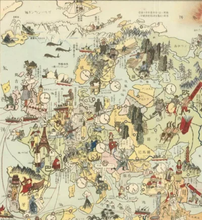 Tymajster - Japońska mapa Europy z 1924 roku.
A w Polsce jak w lesie. - そして、ポーランドの森の...