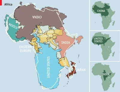 m.....- - Mapka pokazuje przede wszystkim jak relatywnie duża jest Afryka, bardzo cie...