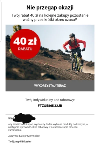 zepsutyzachod - Jakby ktoś chciał to oddaję kupon 40/200 na bikester.pl ważny do 10 l...