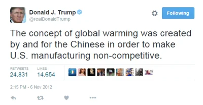 giku - Trump oficjalnie wysmiewa globalne ocieplenie (ktos policzyl, ze bylo 115 twee...