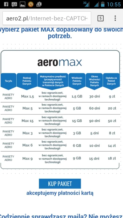 polejboniewyrobie - Mirki ktory pakiet najbardziej oplacalny? #aero2 #internet #pytan...