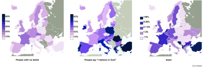 FlaszGordon - @pk347: Na poniższej mapce znajdź korelację między ateizmem, deklaracją...
