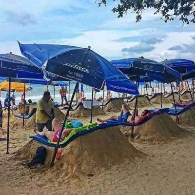 Mesk - W środy w Pattaya na plażach nie wolno wystawiać łóżek do opalania 
#diy #lif...
