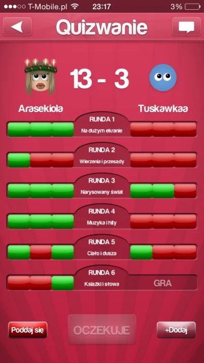 ArasekiOla - Tuskawkaa, czuj się #!$%@?
#quizwanie
Czy to #wygryw ?