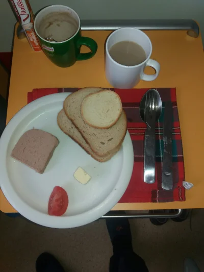 Kwassokles - #szpital #zdrowie #jedzenie i po śniadaniu raczej standard 2 kromki chle...