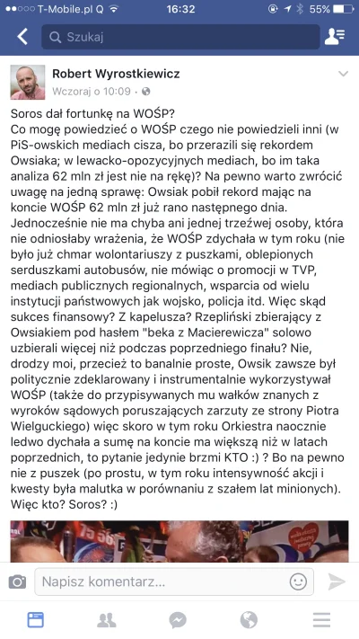 mrwrotek - #soros odpowiedzią na każdy ból dupy prawaków 

#wosp #neuropa #bekazprawa...