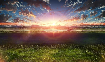 Smuffiasty - #randomanimeshit #sunset #ricefield #background