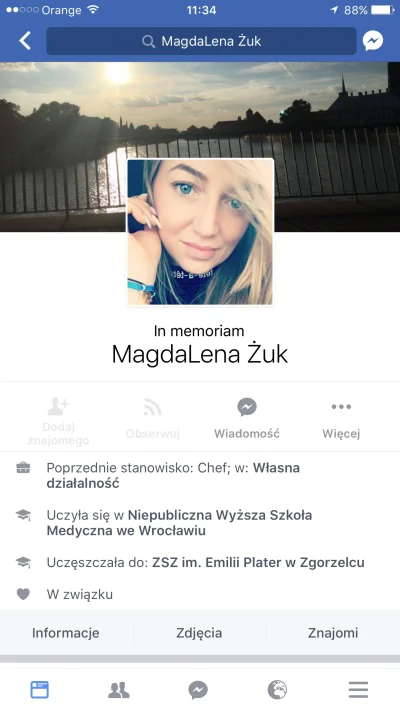 vein28 - Wchodzę na profil tej dziewczyny co zginęła w Egipcie i widzę, że FB już dał...