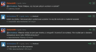 microbid - Kilka wiekopomnych wypowiedzi z obiadowego AMA z Lechem Wałęsą

 byłem za...