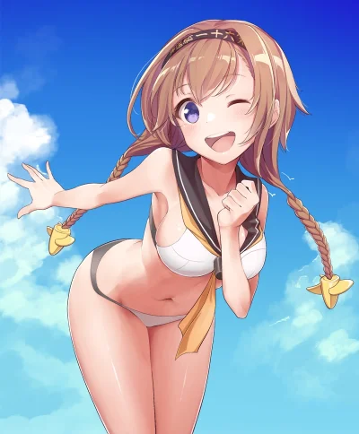 Sentox - #randomanimeshit #kantaicollection #teruzuki #swimsuit #konnyaku # @Mikian