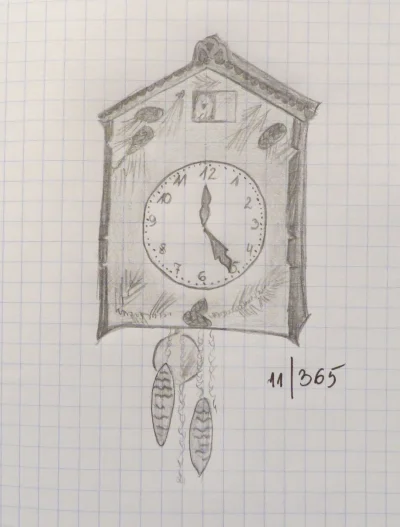 TheMoniq - 11/365 Sentyment - zegar z ptakiem. 
#365styczen