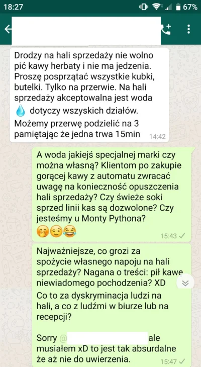 AnonimoweMirkoWyznania - #anonimowemirkowyznania 
Po zmianie dyrekcji zabroniono nam ...