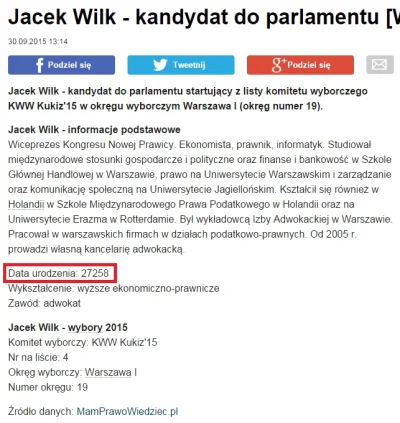 S.....r - Jacek Wilk jest robotem. Potwierdzone info. Zamiast daty urodzenia ma numer...