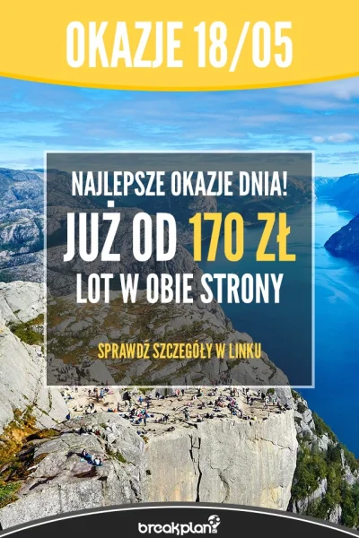 Breakplan - Mirki,

dzisiaj mamy dla Was m.in. loty do Singapuru LOTem z prawie każ...