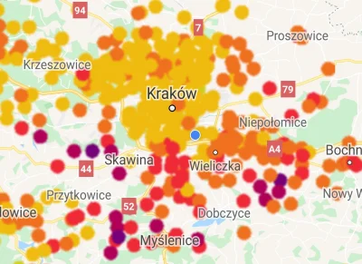 m.....7 - Tak wygląda zanieczyszczenie powietrza w Krakowie teraz. Jednak widać różni...