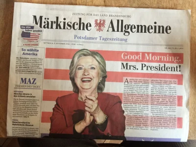 szurszur - W Niemczech podali, że wygrała Clinton.

#usa #amerykawybiera2016