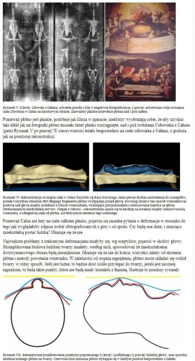 G.....i - Rysunek V: Z lewej: Człowiek z Całunu, sylwetka przodu i tyłu w negatywie f...