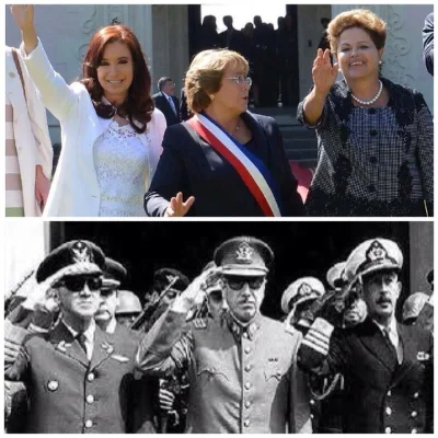 n.....o - Prezydenci Argentyny, Chile, Brazylii w 70-tych i teraz:

#politykazagranic...