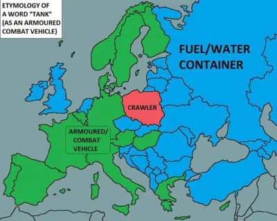 mateuszak - Jak nazywany jest "czołg" w językach świata
 #polska #europa