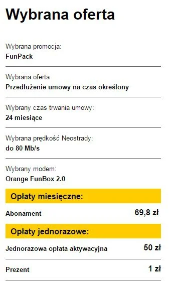 Imbroglio - @OrangeEkspert: Czy w ofercie na screenie (telefon stacjonarny + internet...