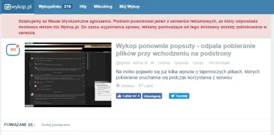 Igoras - Wykop odniósł się do problemu z pobieraniem plików.
#wykop #psujo #naprawia...