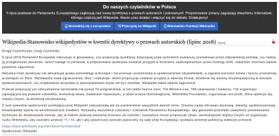 xanbat - Polska Wikipedia zamknięta na 24h w ramach protestu przeciwko art. 11 i 13