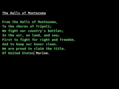 m.....p - Do tej akcji nawiązuje również hymn Marines. 

From the halls of Montezum...