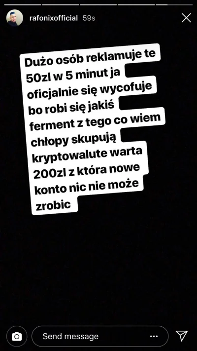 SKnight - Po ponad godzinie Rafonix wycofuje się ze scamu hahahahaha :D szkoda, że ca...