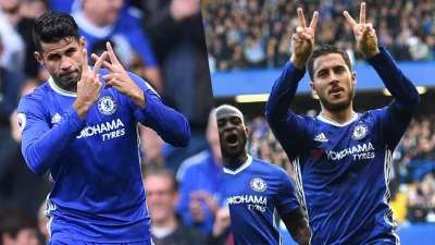 ryzu - Diego Costa i Eden Hazard w ten sam sposób celebrowali zdobytą bramkę w meczu ...