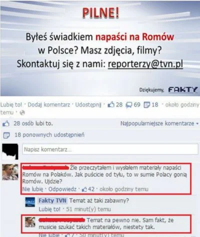 K.....e - @tytanowy-janusz: wołam @FaktyTVN Romów BIJO! #WiecejWiedzyMniejStrachu