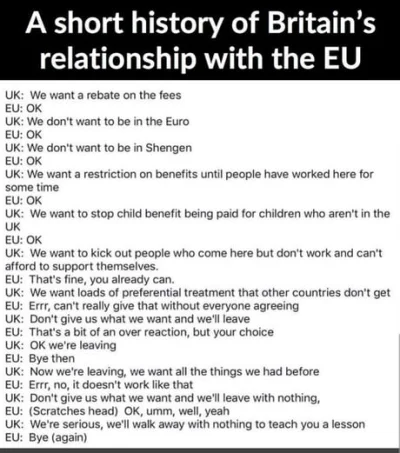 prawarekasorosa - @tellmemore: Brexit to wina UE, bo gdyby dali UK same przywileje to...