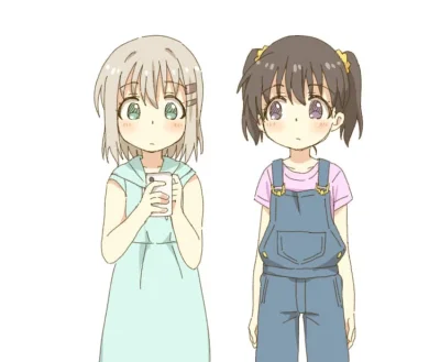 t.....t - #randomanimeshit #yamanosusume #aoiyukimura #hinatakuraue #animegif #yuri (...