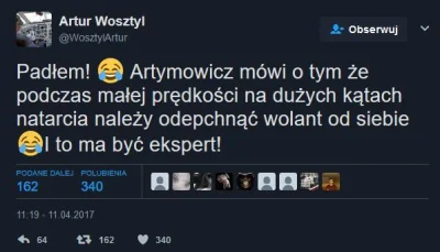 pzkpfw - Artymowicz to sobie może obalić najwyżej kolosa pod prysznicem