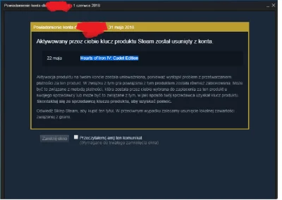 patryk-dudziak - Dezaktywacja kluczu do gry na steam . Spotkał się ktoś z czymś takim...