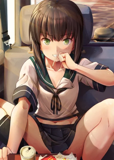 l.....i - #randomanimeshit #kantaicollection #kancolle #fubuki #blushedface #pocky