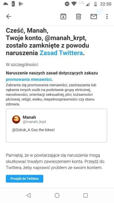 Manah - Na Twitterze mają sprawnego bota, dostałem bana w tej samej sekundzie, w któr...