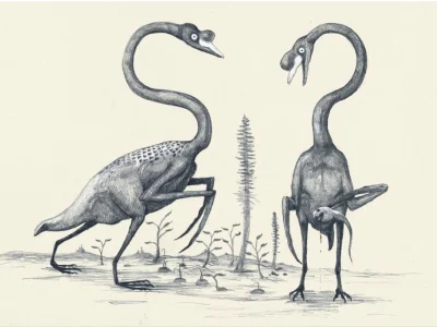 MarchMary - Paleoartyści mają tendencję do "odpierzania" dinozaurów na szkicach, gdy ...