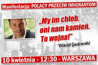 krzysiekciekawy - #manifestacja #Warszawa #imigranci #chleb #kamienie #wojna