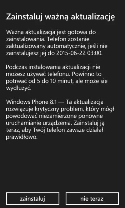 F.....5 - Aktualizacja? No ok
#lumia625 #bojowkawindowsphone