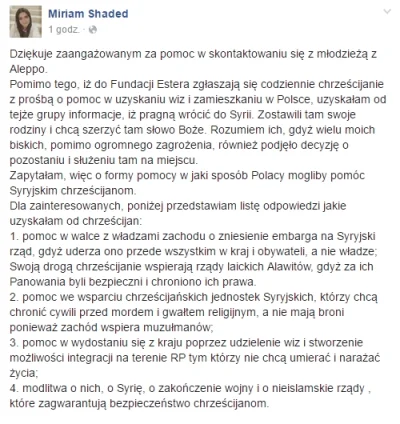 Wolnosciomierz - Marianna Szejdid donosi, że syryjscy chrześcijanie z ŚDM szanują Pan...