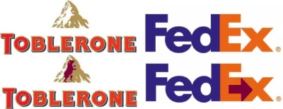 Mesmeryzowany - W logo Toblerone ukryty jest niedźwiedź, a w logo FedExu strzałka.
S...