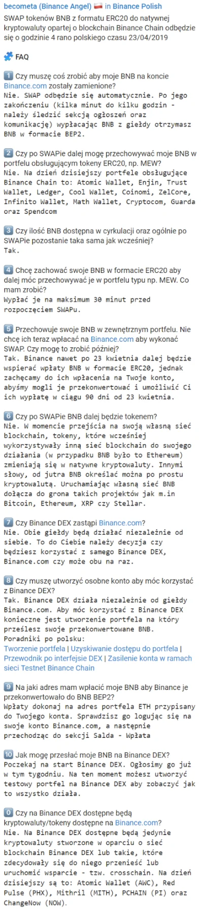 BeCometA - #FAQ po polsku dotyczące migracji #BNB z sieci #blockchain #Ethereum do si...