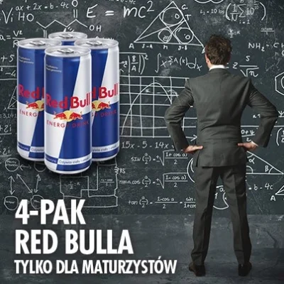 kaczmar119 - #matura #matura2013 #maturazwykopem

Maturzyści łapcie 4-pak od Red Bull...