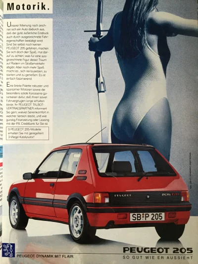 ropppson - Stara reklama #peugeot z 1989 roku. #205 #gti #carboners #motoryzacja #sam...