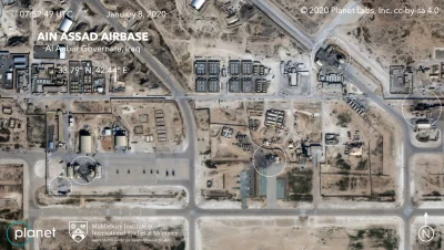 60groszyzawpis - Zdjęcie satelitarne bazy Ain Assad po ataku. Jak to szło? Irański sz...