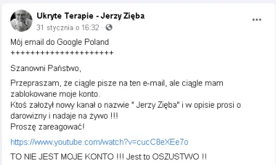 m.....o - Kanał "Jerzy Zięba" to nie jego kanał, sam o tym pisze.